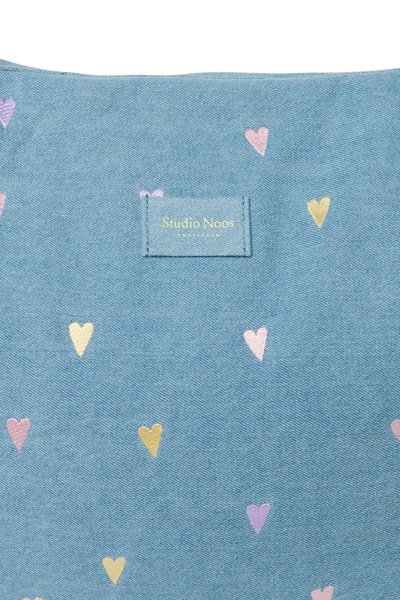 Denim Mom Bag | Light Blue Hearts