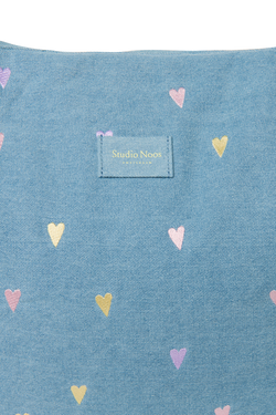 Denim Mom Bag | Light Blue Hearts