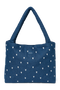 Denim Mom Bag | Dark Blue White Hearts