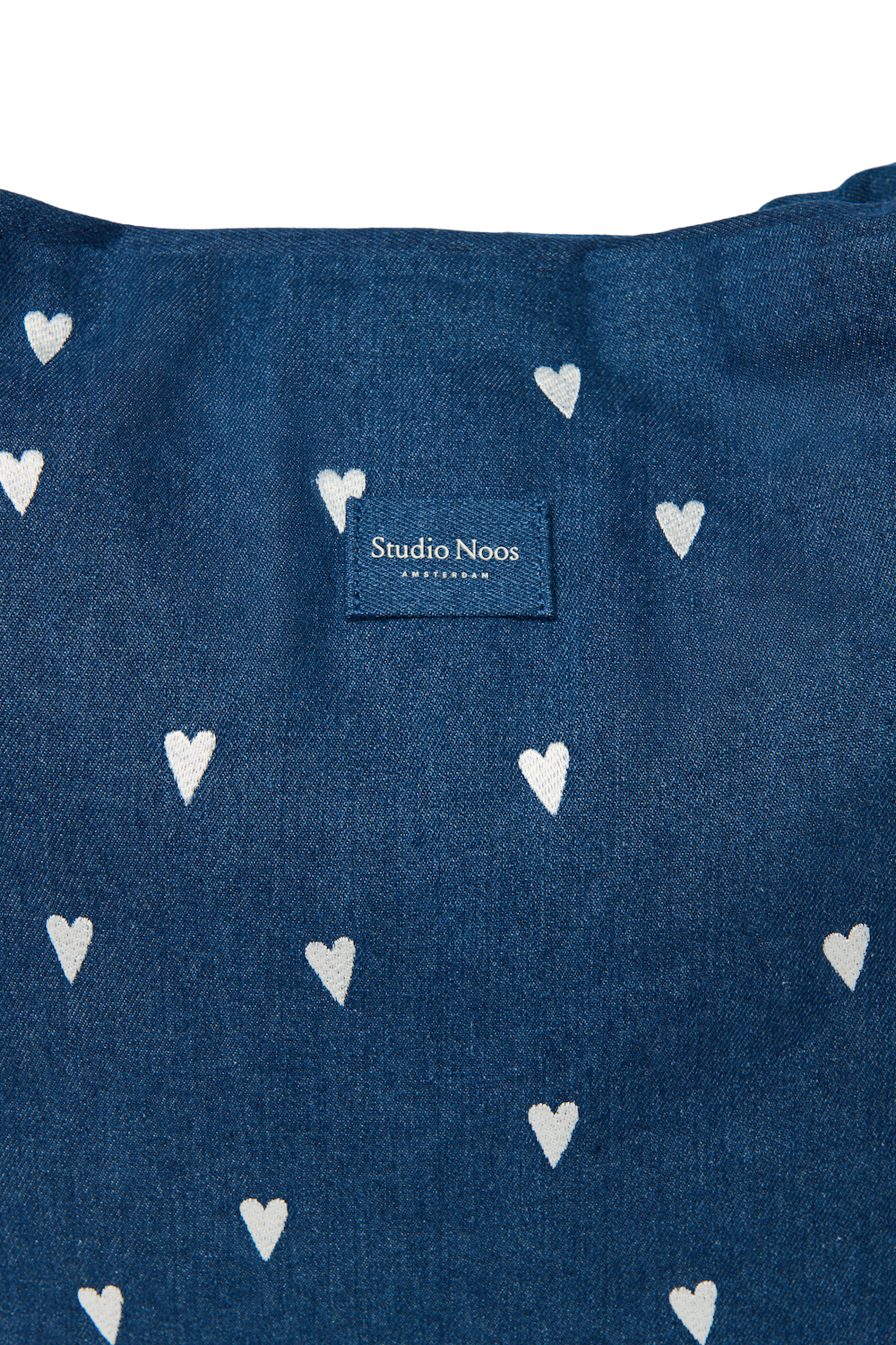 Denim Mom Bag | Dark Blue White Hearts