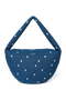 Denim Cross Body Bag | Dark Blue White Hearts