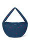 Denim Cross Body Bag | Dark Blue Red Hearts