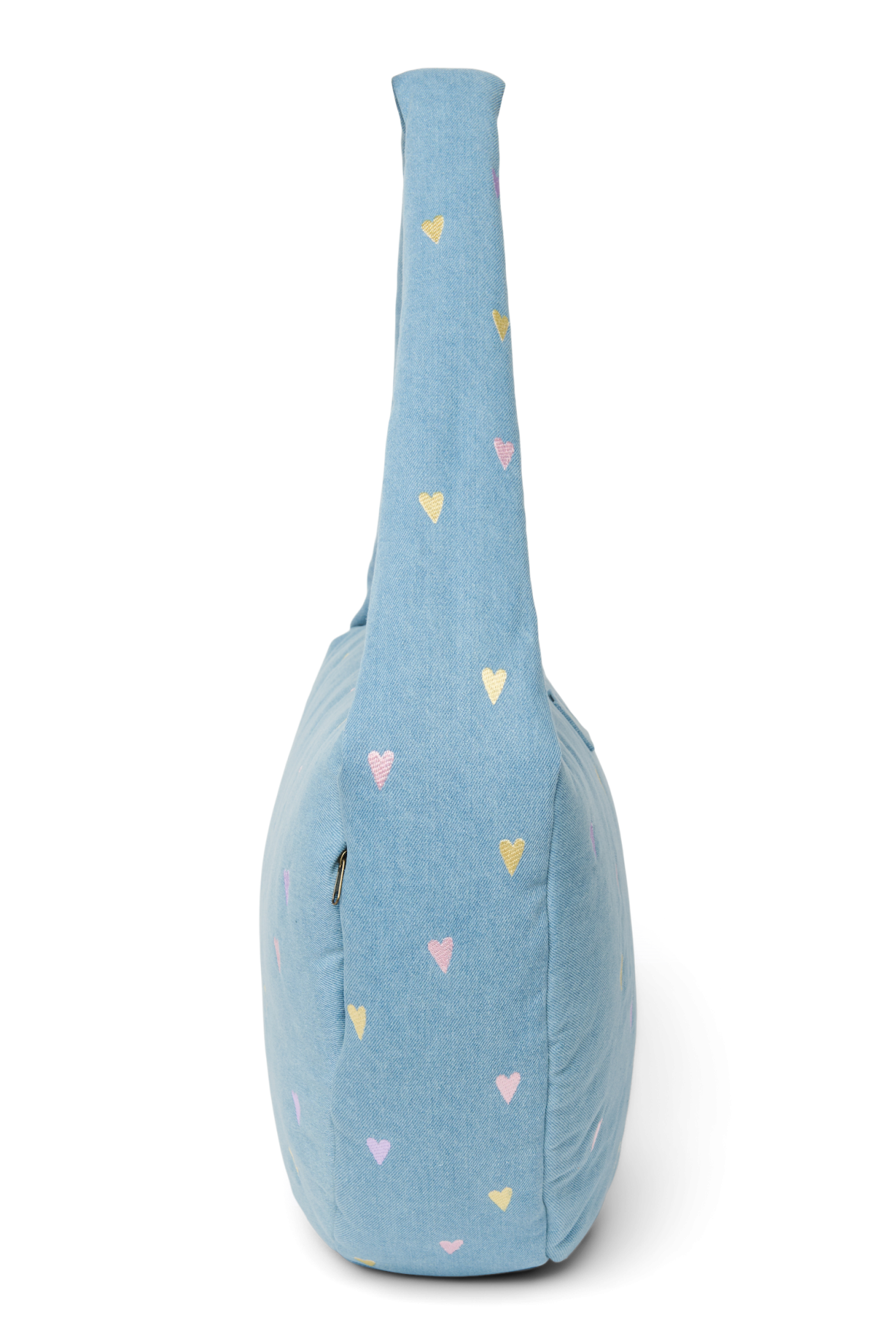 Denim Cross Body Bag | Light Blue Hearts