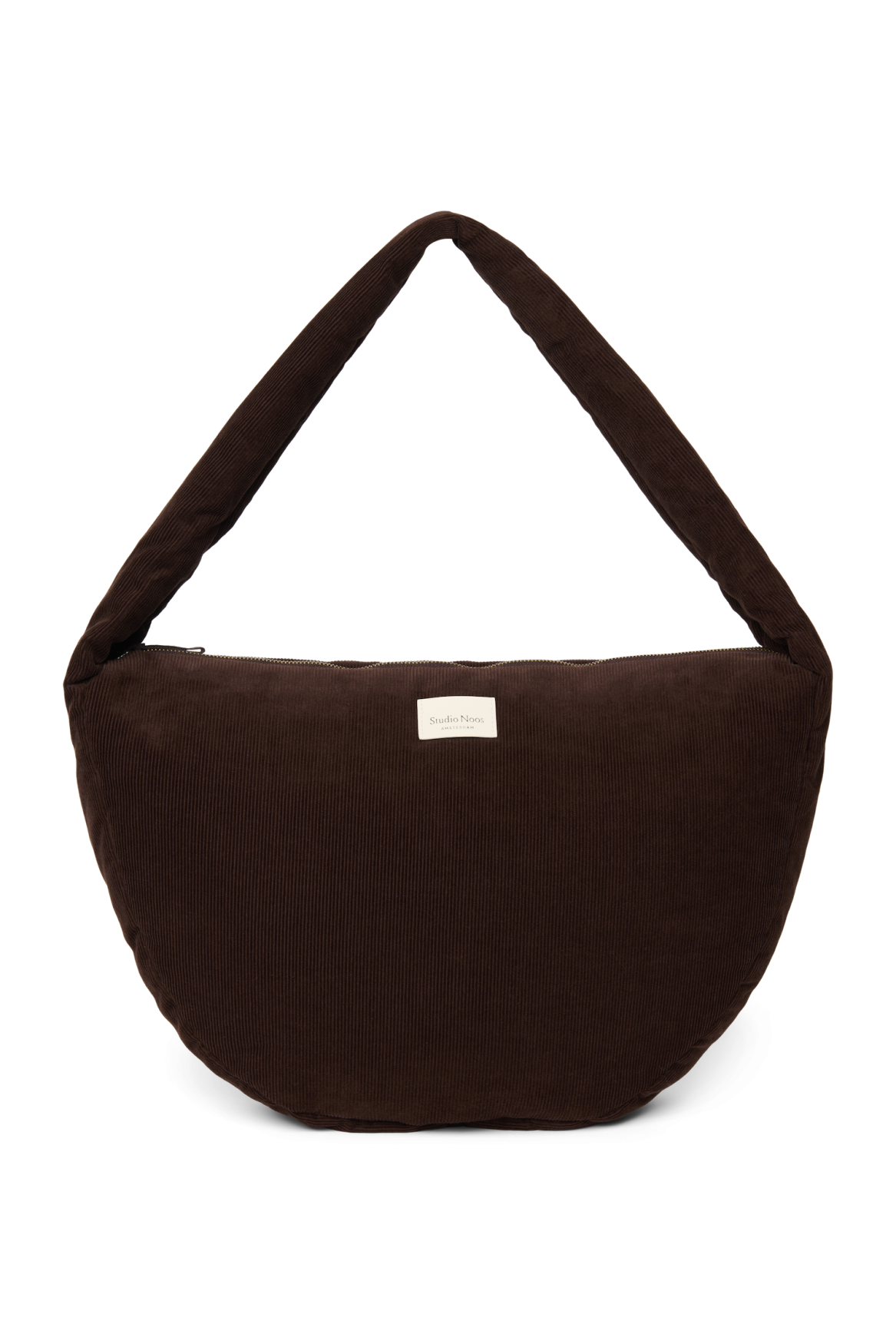 Rib Puffy Cross Body Bag | Dark Brown