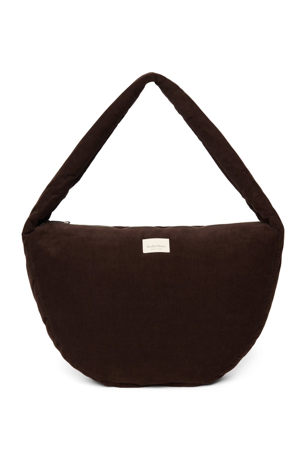 Rib Puffy Cross Body Bag | Dark Brown