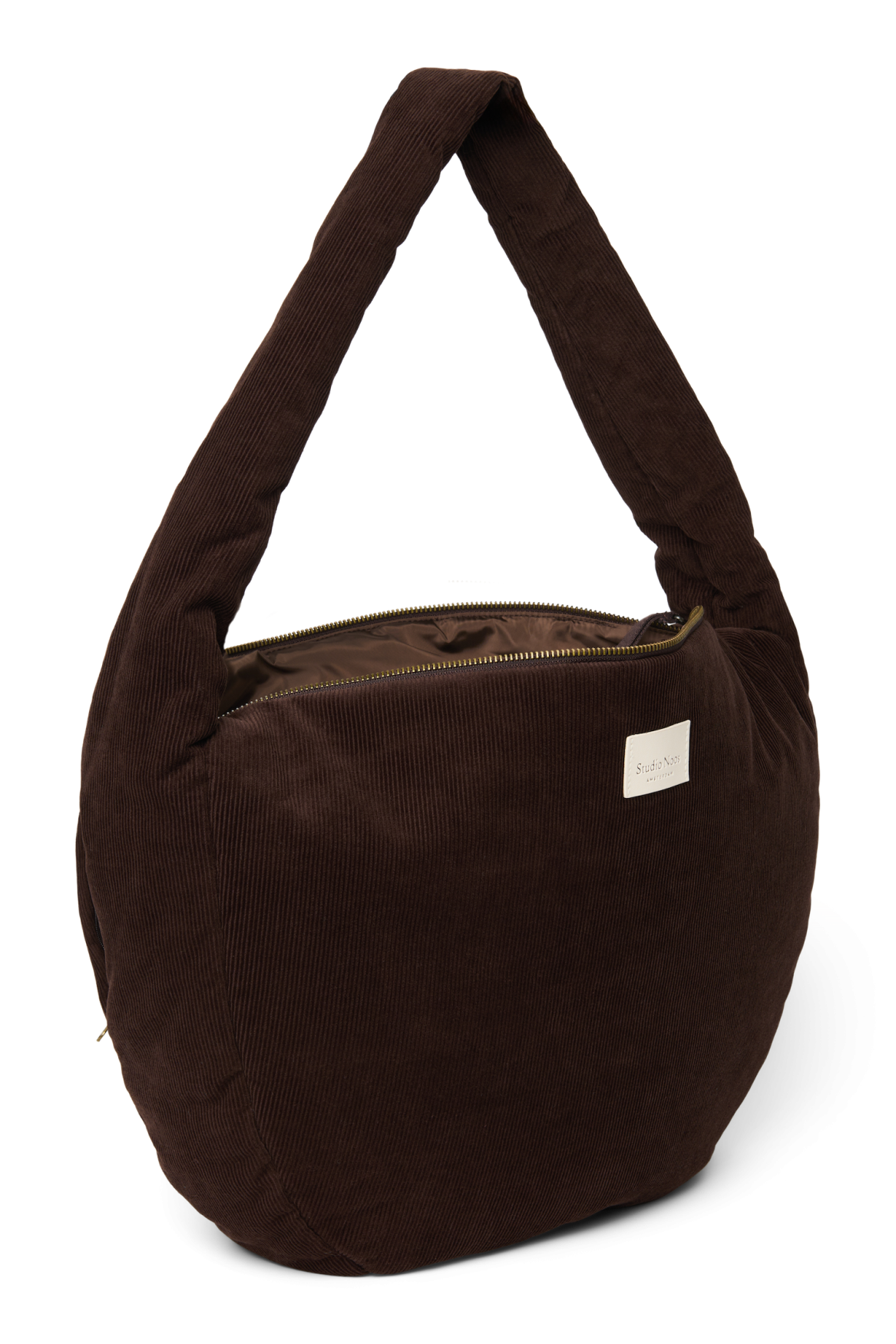 Rib Puffy Cross Body Bag | Dark Brown
