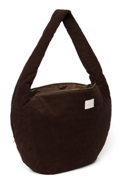 Rib Puffy Cross Body Bag | Dark Brown