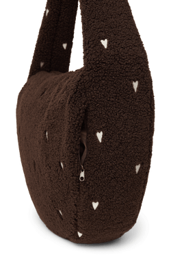 Teddy Umhängetasche | Schokobraun Herzen
