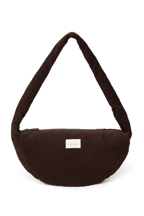 Rib Puffy Mini Cross Body Bag | Dark Brown