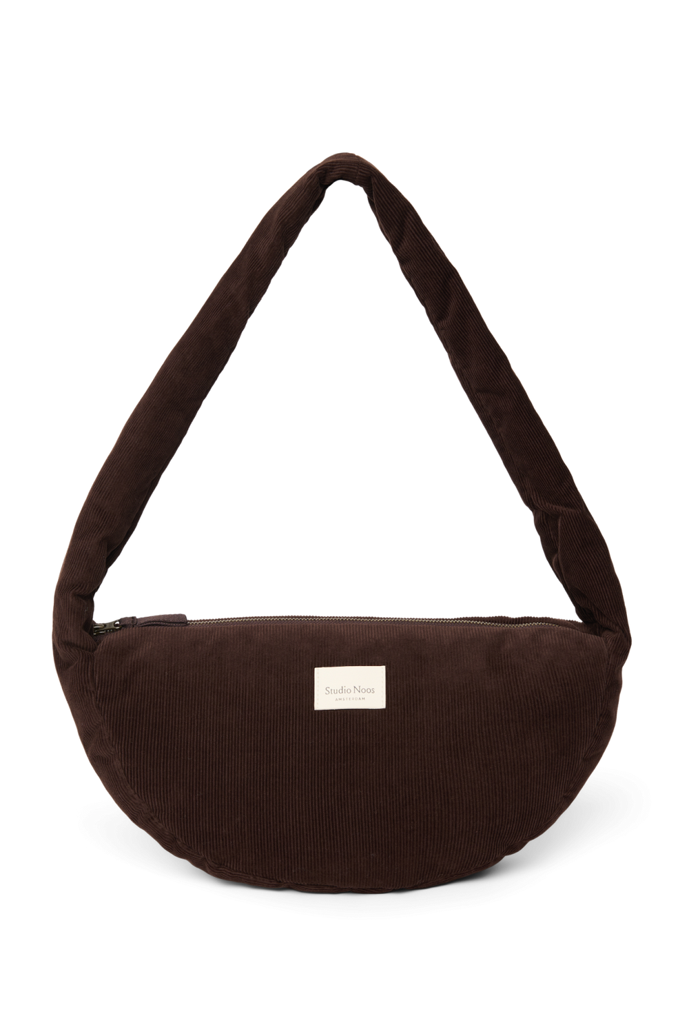 Rib Puffy Mini Cross Body Bag | Dark Brown