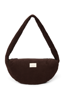 Rib Puffy Mini Cross Body Bag | Dark Brown