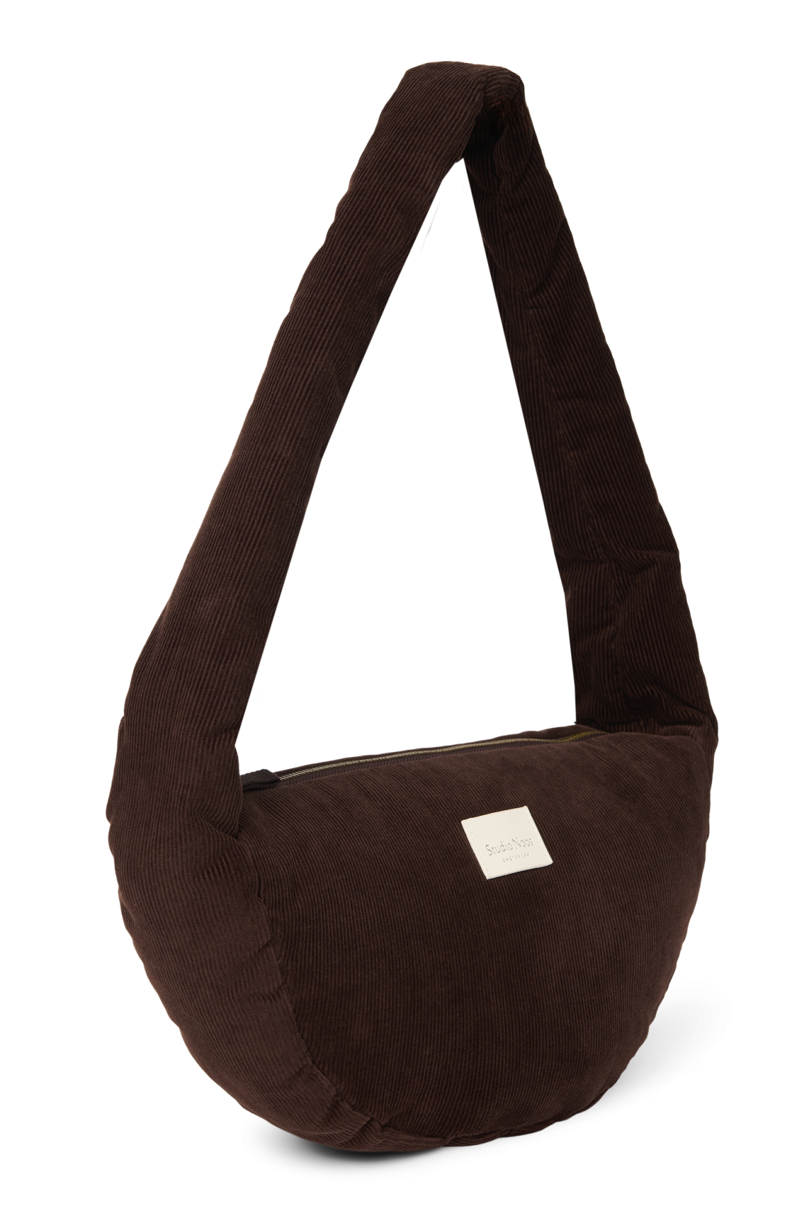 Rib Puffy Mini Cross Body Bag | Dark Brown