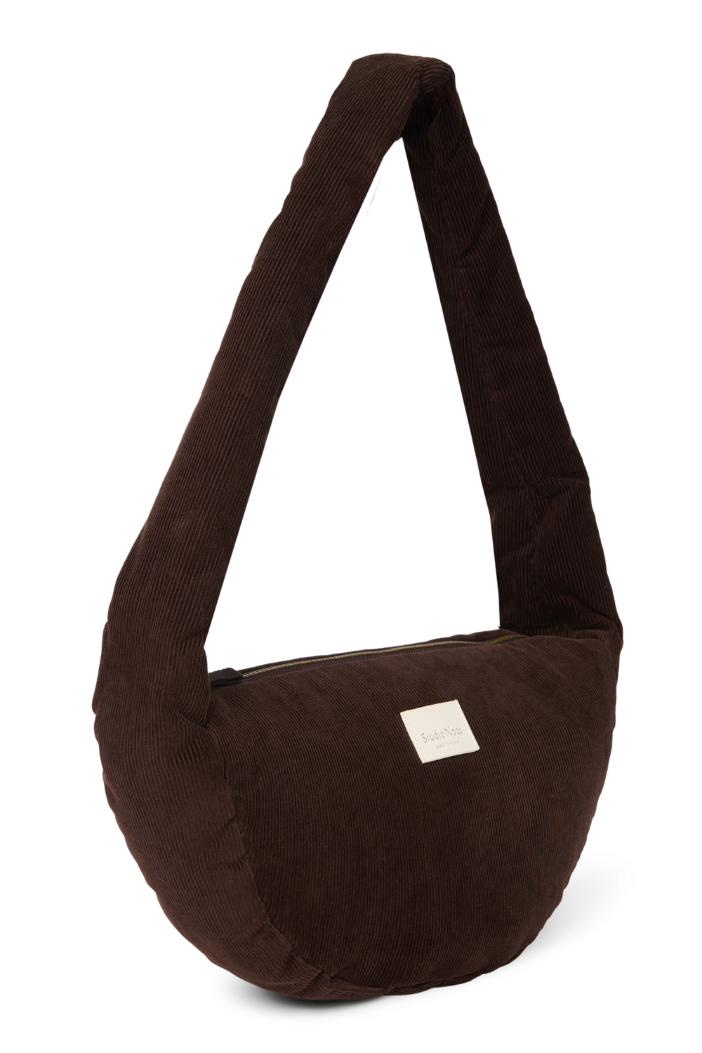 Rib Puffy Mini Cross Body Bag | Dark Brown