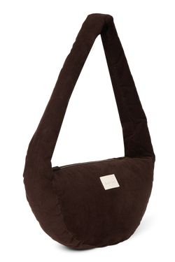 Rib Puffy Mini Cross Body Bag | Dark Brown