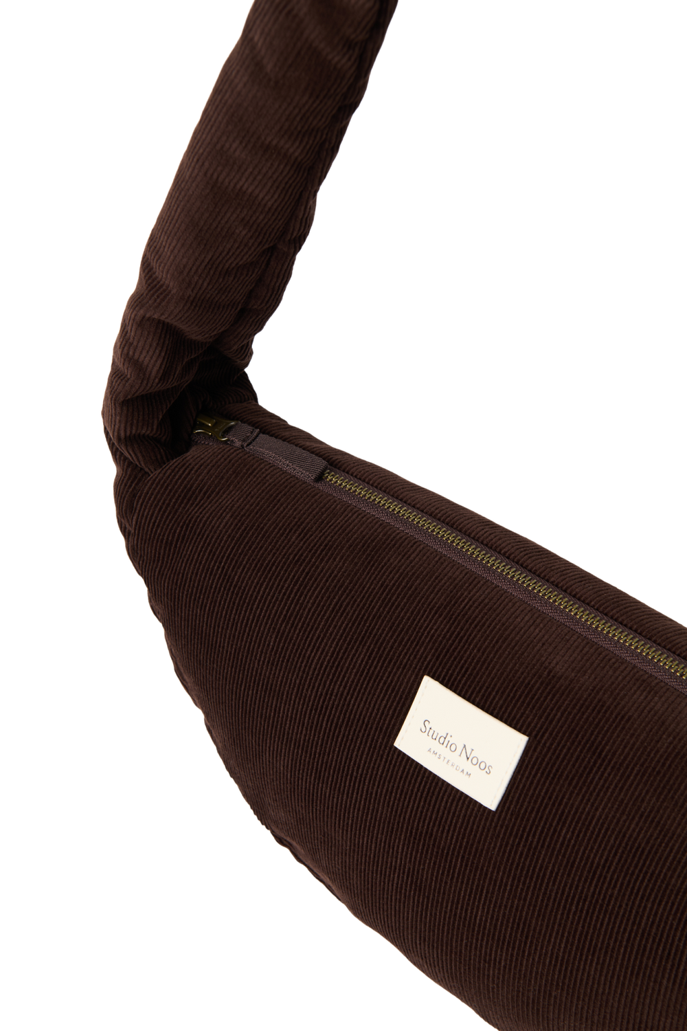 Rib Puffy Mini Cross Body Bag | Dark Brown