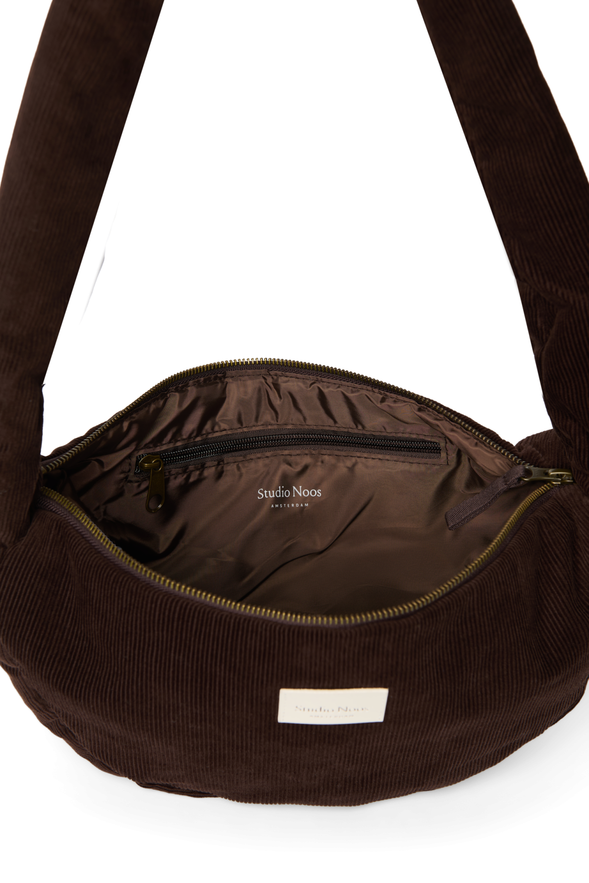Rib Puffy Mini Cross Body Bag | Dark Brown