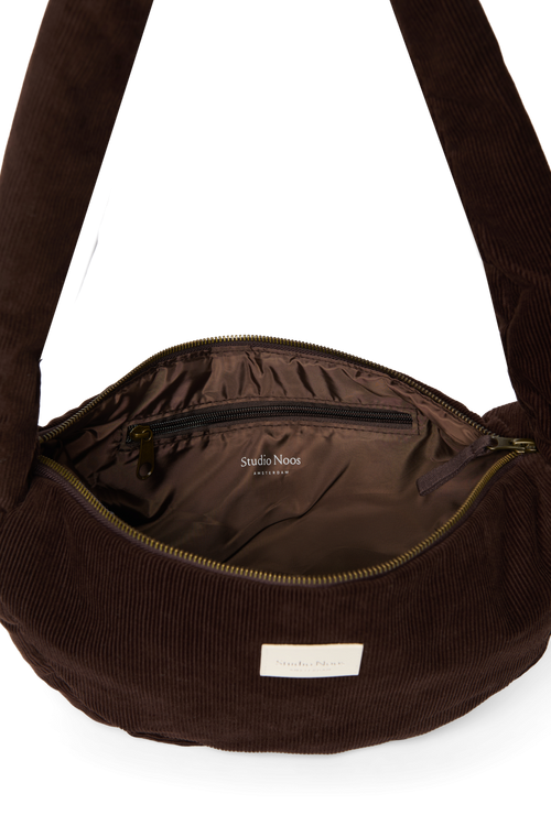 Rib Puffy Mini Cross Body Bag | Dark Brown