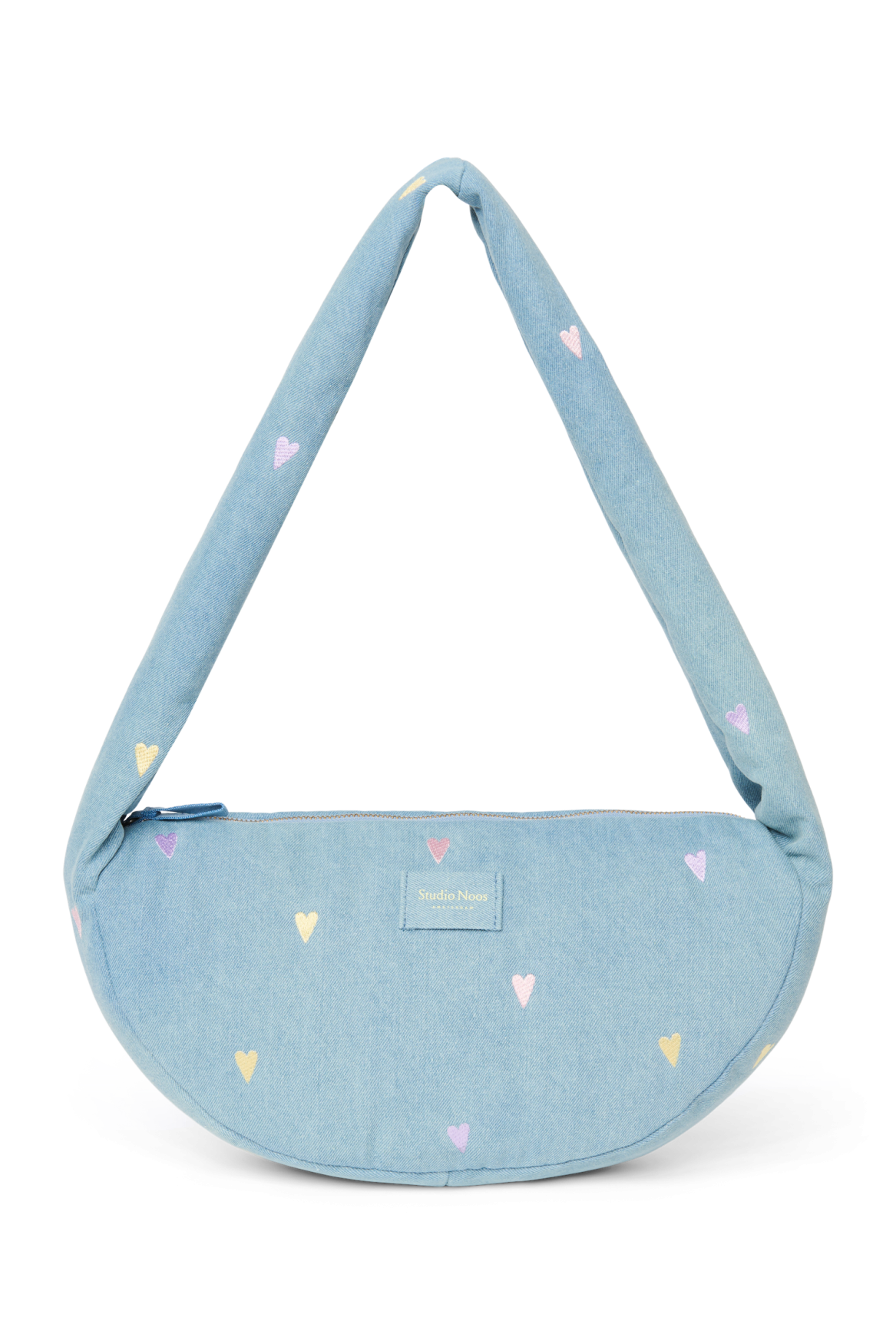 Denim Mini Cross Body Bag | Light Blue Hearts