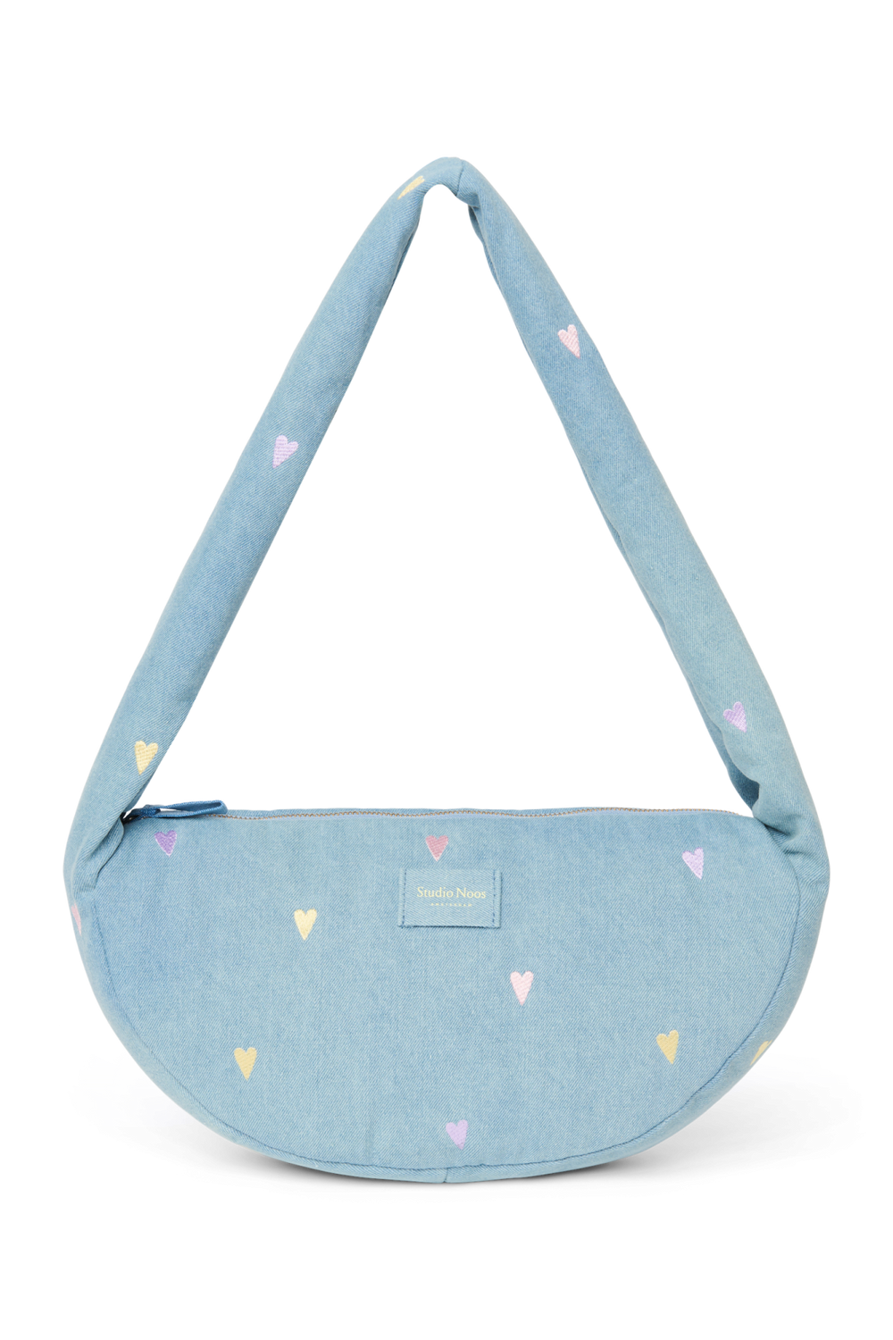 Denim Mini Cross Body Bag | Light Blue Hearts