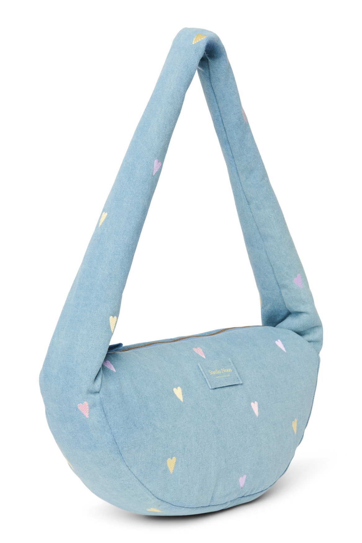 Denim Mini Cross Body Bag | Light Blue Hearts