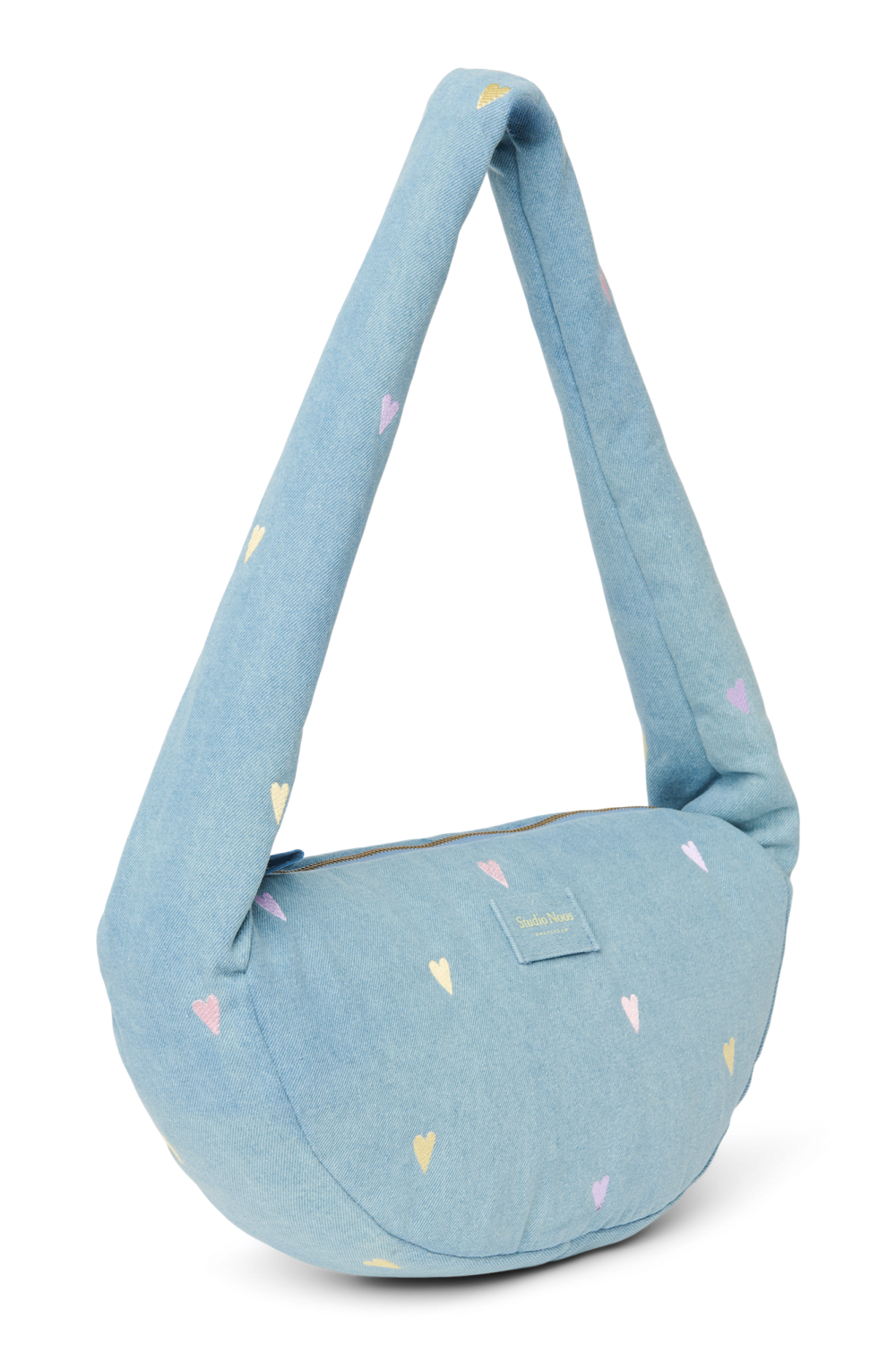 Denim Mini Cross Body Bag | Light Blue Hearts