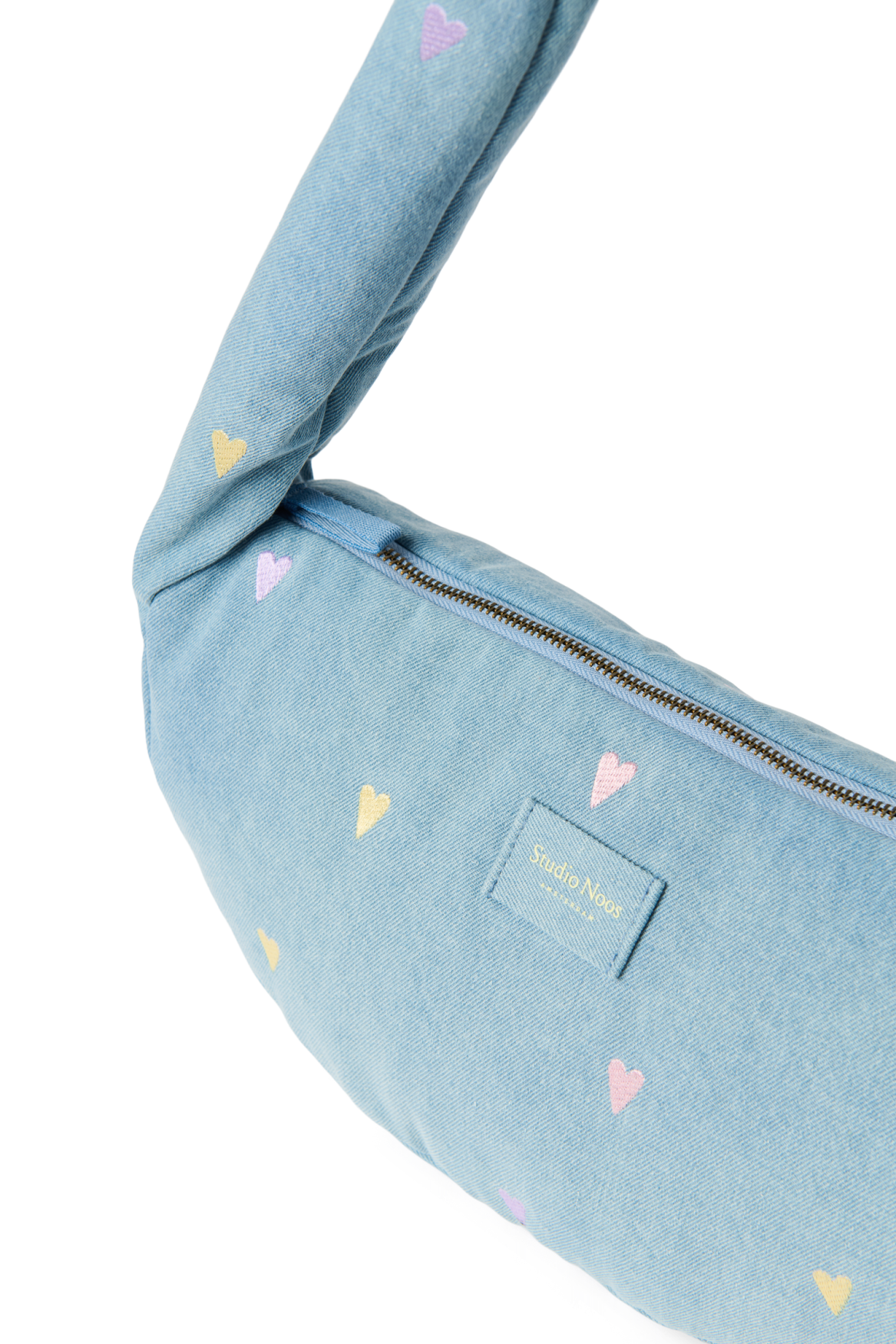 Denim Mini Cross Body Bag | Light Blue Hearts