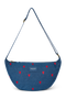 Denim Adult Fanny Pack | Dark Blue Red Hearts