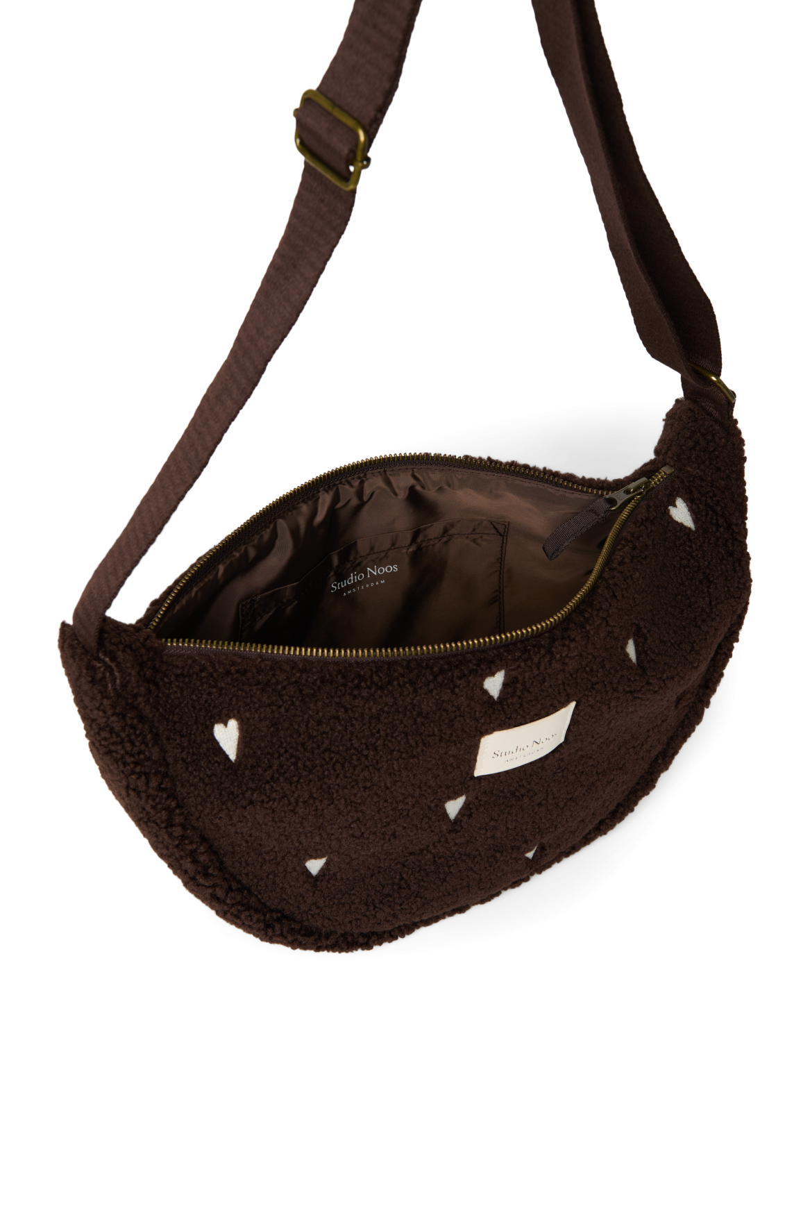 Teddy Fanny Pack | Schokobraun Herzen