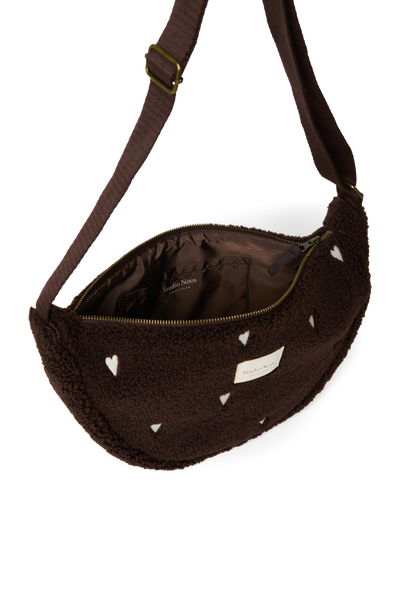 Teddy Fanny Pack | Schokobraun Herzen