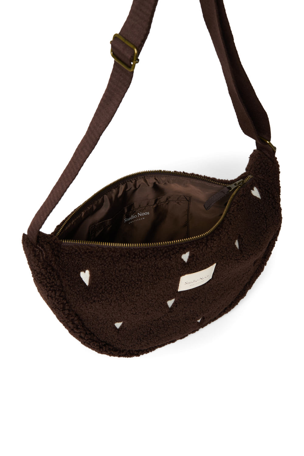 Teddy Fanny Pack | Schokobraun Herzen