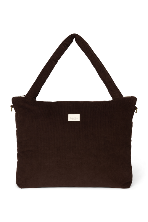 Rib Puffy Diaper Bag | Dark Brown