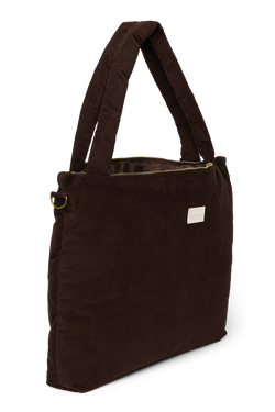 Rib Puffy Diaper Bag | Dark Brown