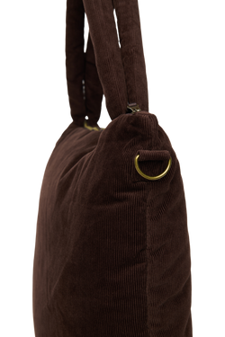 Rib Puffy Diaper Bag | Dark Brown