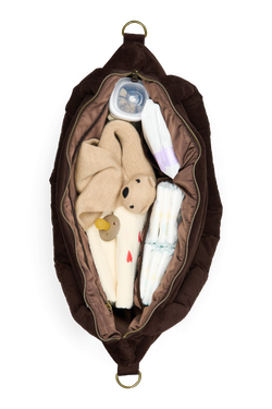 Rib Puffy Diaper Bag | Dark Brown