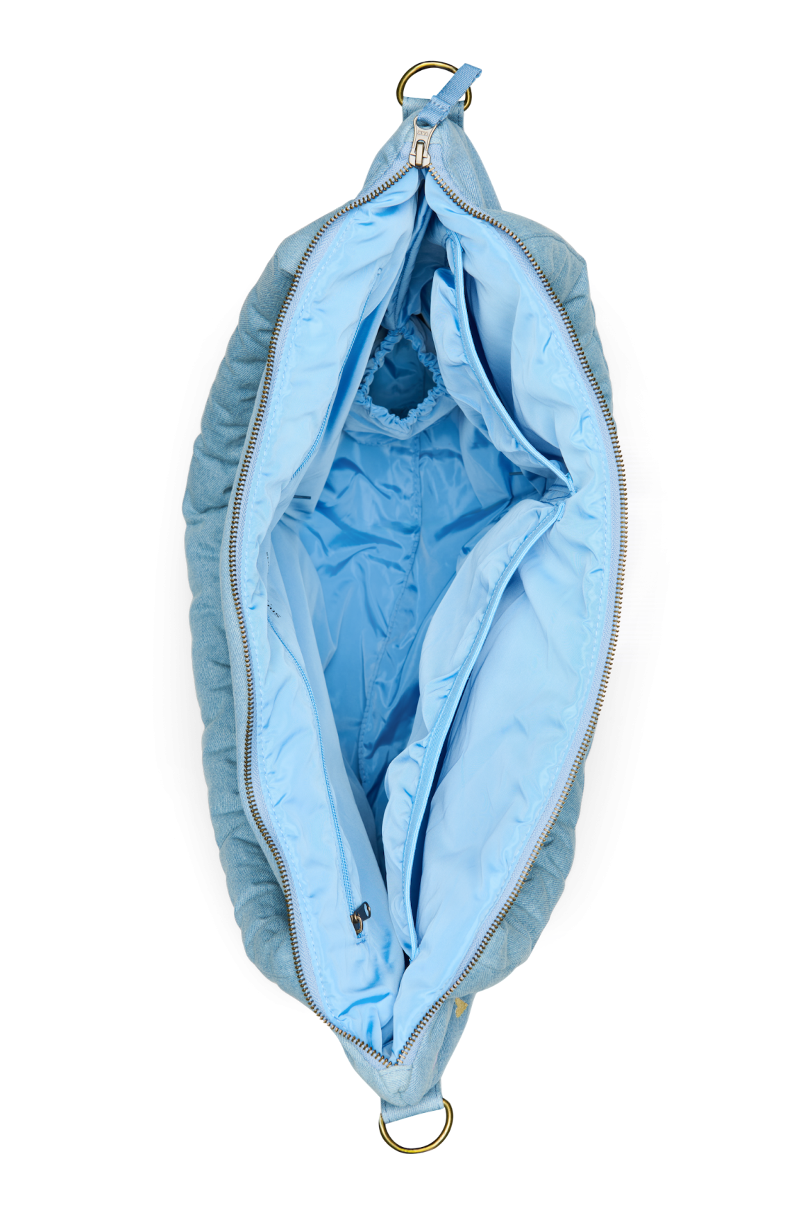 Denim Diaper Bag | Light Blue Hearts