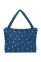 Denim Diaper Bag | Dark Blue White Hearts