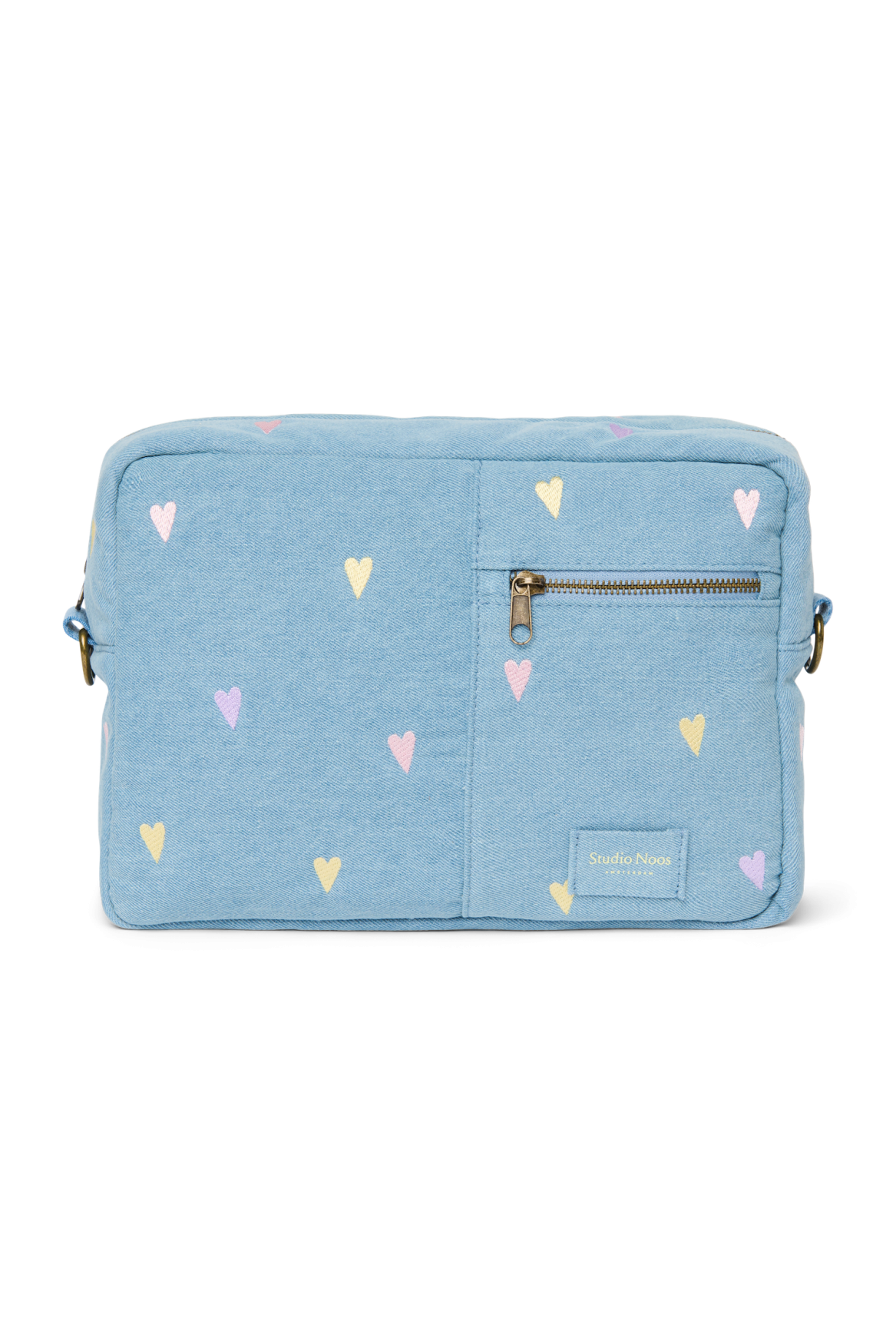 Denim Stroller Organizer | Light Blue Hearts