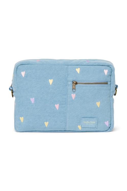 Denim Stroller Organizer | Light Blue Hearts