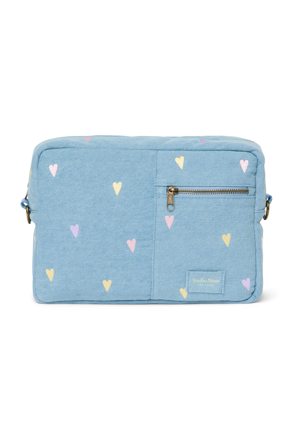 Denim Stroller Organizer | Light Blue Hearts