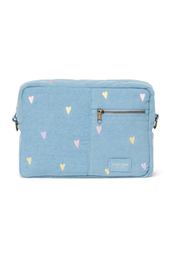 Denim Stroller Organizer | Light Blue Hearts