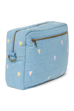 Denim Stroller Organizer | Light Blue Hearts