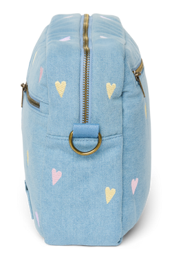 Denim Stroller Organizer | Light Blue Hearts