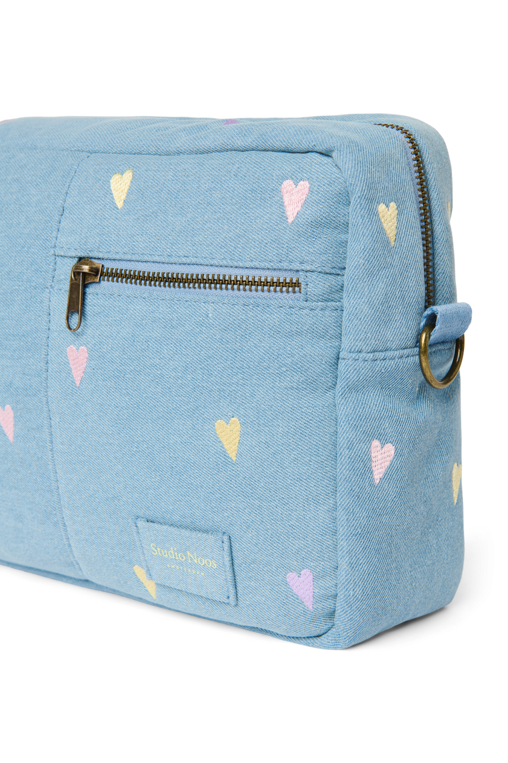 Denim Stroller Organizer | Light Blue Hearts