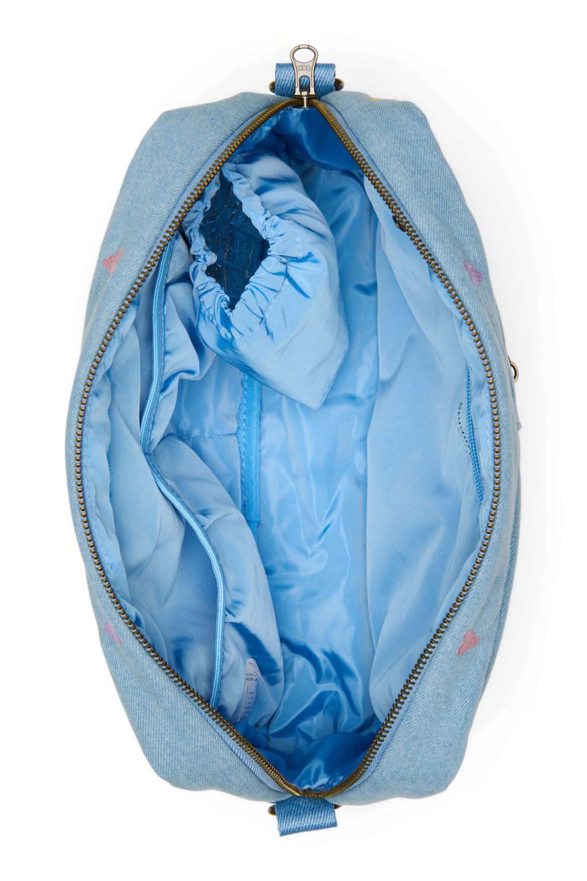 Denim Stroller Organizer | Light Blue Hearts