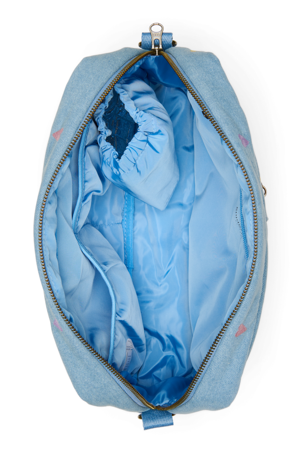 Denim Stroller Organizer | Light Blue Hearts