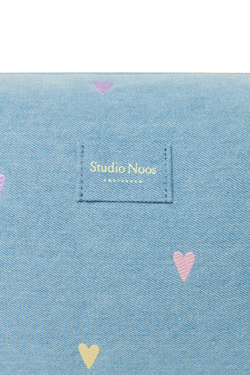 Denim Toiletry Bag | Light Blue Hearts