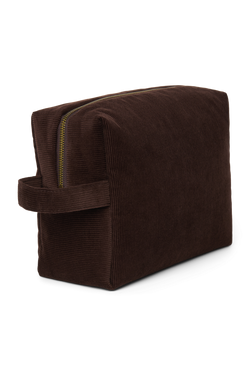 Rib Puffy Toiletry Bag | Dark Brown