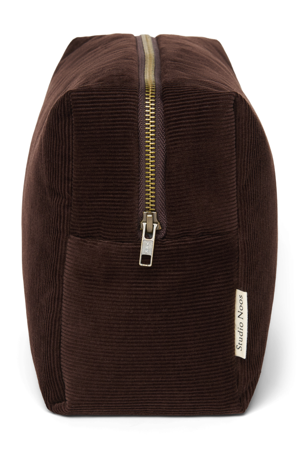 Rib Puffy Toiletry Bag | Dark Brown