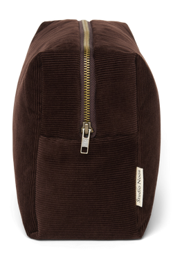 Rib Puffy Toiletry Bag | Dark Brown