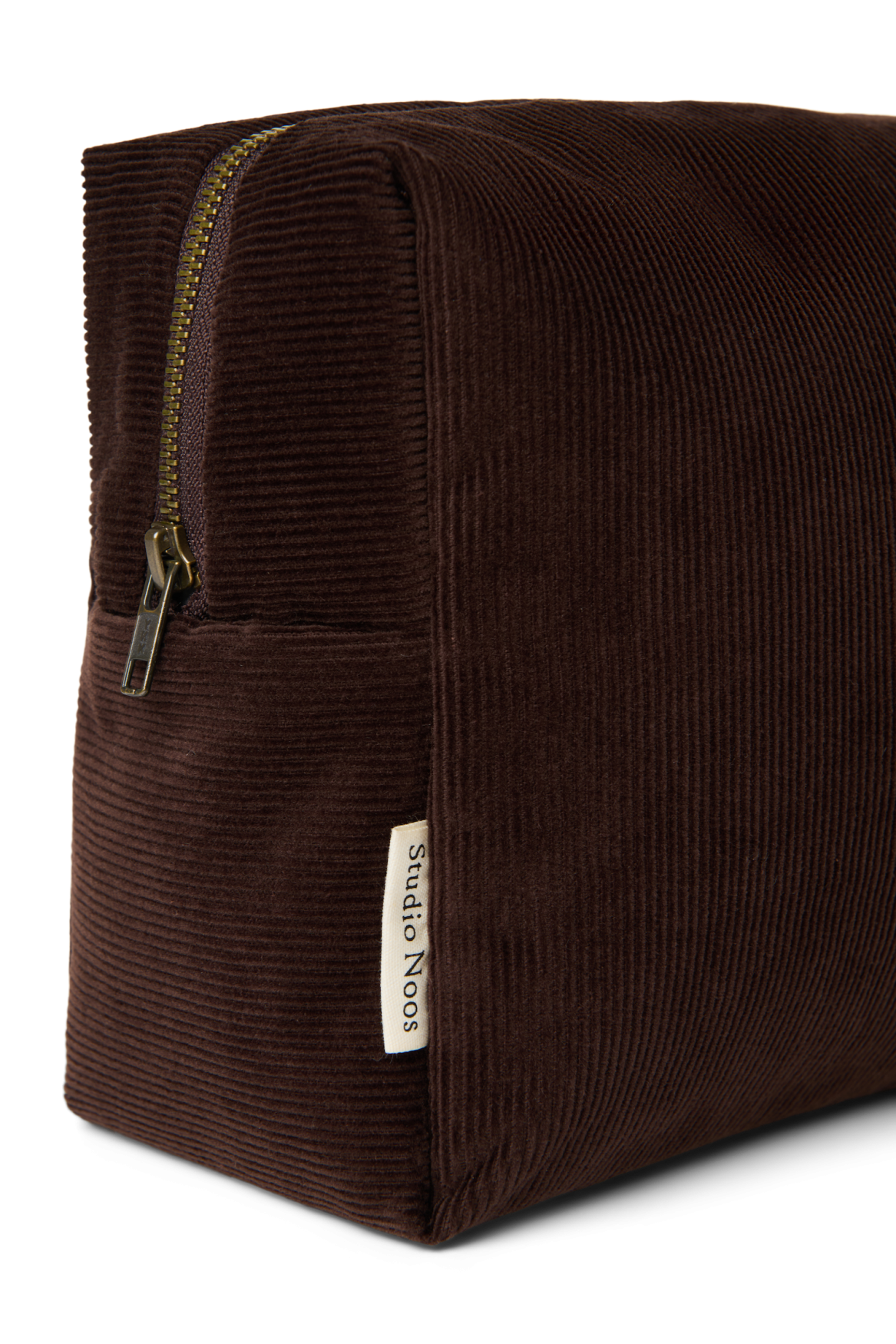 Rib Puffy Toiletry Bag | Dark Brown